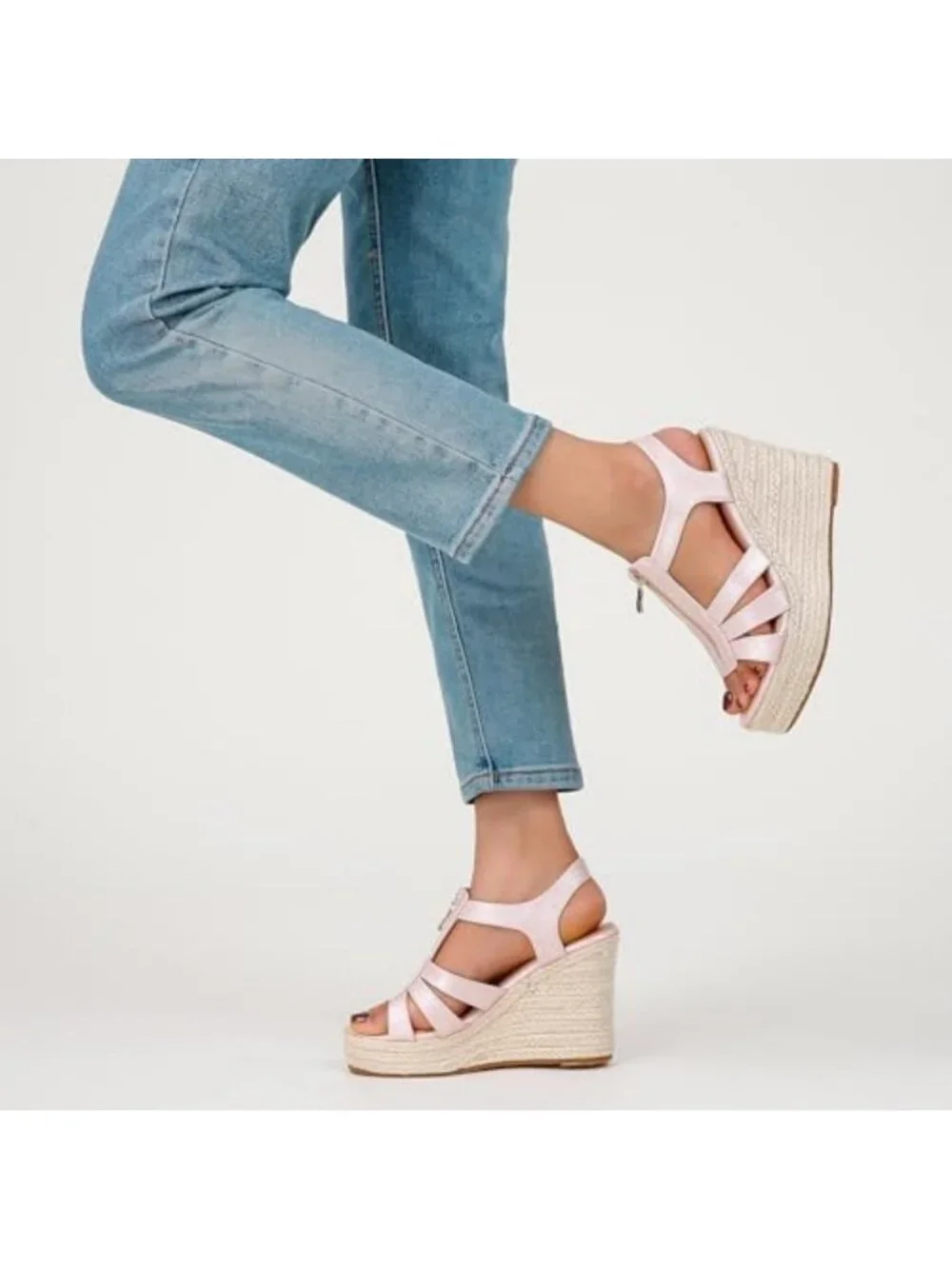 Stylish Open Toe Slingback Wedge Sandals - Comfy High Heel Espadrilles for